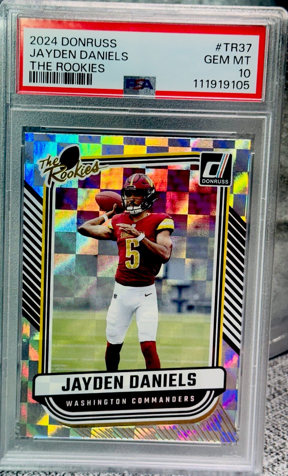 Jayden Daniels PSA 10 ROOKIE PSA GRADED RARE CHECKERBOARD SSP INVESTMENT  CARD view 6