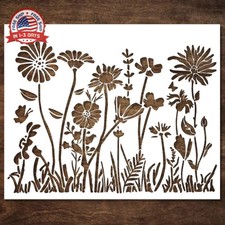 Large Wildflower Stencil for Painting 15x12 Inches - Stencils fo