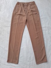 Vintage Burberry Pants Womens S Tan 36in Logo Made in Spain EU40