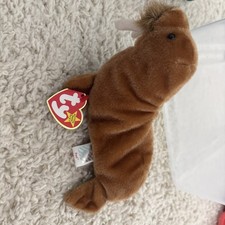 Ty Beanie Baby PAUL the Brown Walrus 7 Inch NEW MWMTs Stuffed Animal Plush Toy