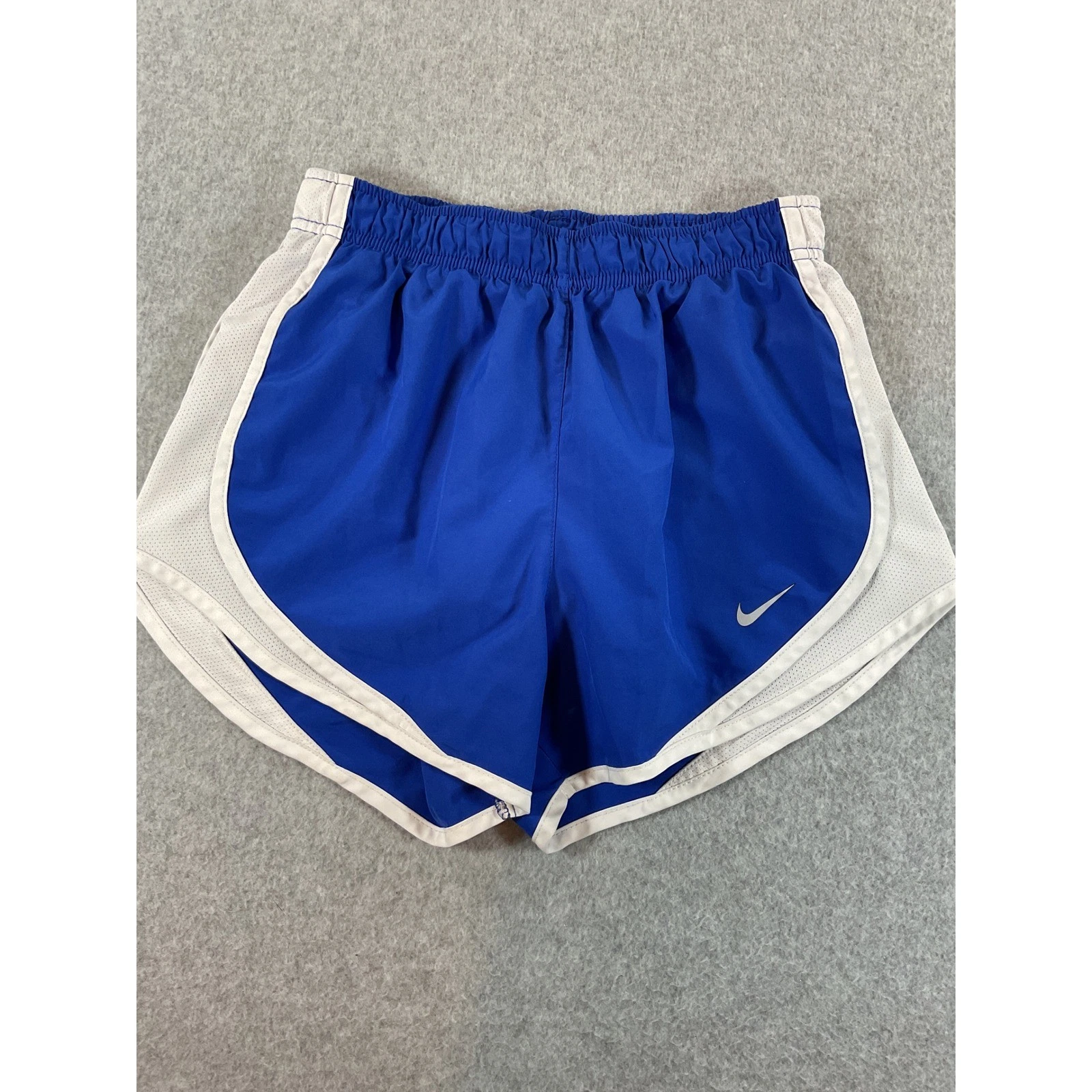 Nike Dri-FIT Tempo Running Shorts Royal Blue White Mesh Womens Size Medium #717