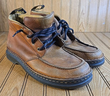 Dr Martens Austin Brown Leather Mid Ankle Moc Toe Boots Size 10 Men's