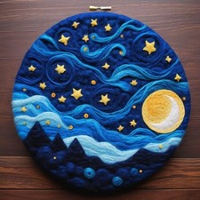 Needle Felting Kits Beginners, Natural Landscape DIY Wool Needle Felting Star...