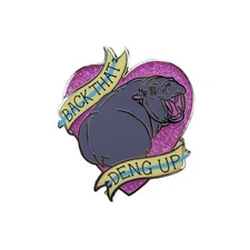 BACK DAT DENG UP HARD ENAMEL GOLD PLATED LAPEL PIN YESTERDAYS CO RHINOCEROS BUTT