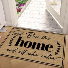 Religious Welcome Non Slip Doormat God Bless This Home Entry Floor Decoration
