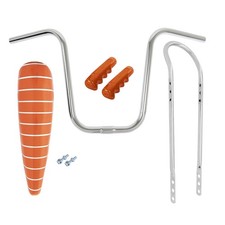 16" VINTAGE LOWIRDER ORANGE BANANA SEAT W/ LOWRIDER GRIPS, SISSYBAR HADNLEBAR.