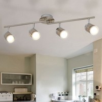 5W Samson 4Flammige Ip44 Badezimmer Strahlerleiste, Satin Silber 3000K Big.Light