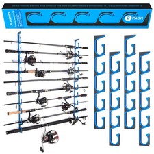 PLUSINNO H5 Horizontal Fishing Rod Holder - Wall/Ceiling Mount - Stores 10 Rods