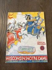 1936”Rare”Notre Dame vs Wisconsin Football Program/ELMER LAYDEN v H.STUHLDREHER