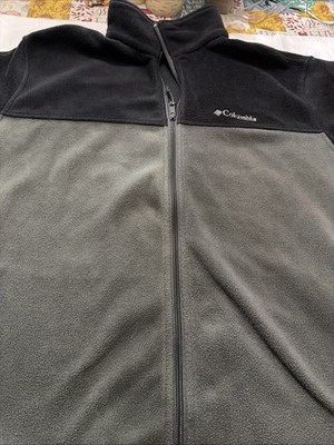 Columbia Women s XL Fleece Jacket Black Gray Full Zip Outdoor Casual