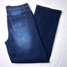 Curve Appeal Womens Straight Leg Jeans Dark Wash 12/31 High Rise Comfort Waist