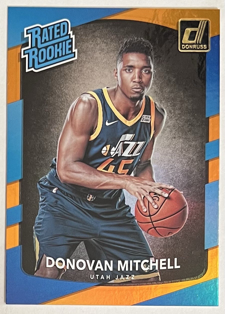 2017-18 Panini Donruss Basketball Donovan Mitchell Holo Orange Laser #188 (RC)