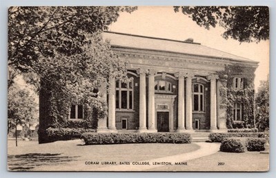 Postcard ME Coram Library Bates College Lewiston Maine AZ11