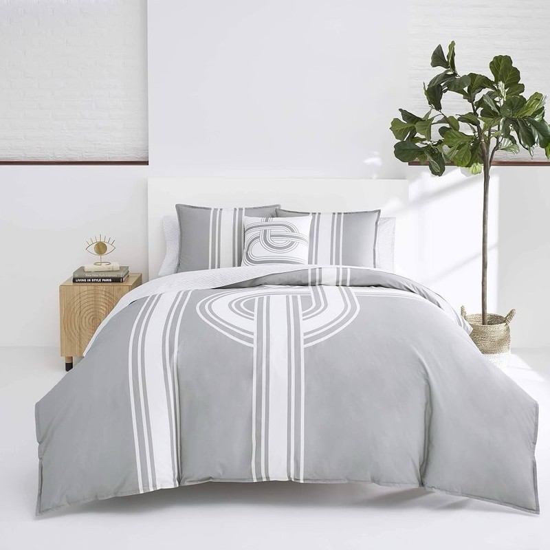 Johnathan Adler Philippe Grey 200 TC Full/Queen Comforter-Sham Set