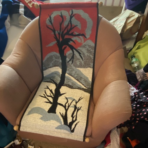 Vintage Finnish Raanu HandWoven Wool Tree Wall Hanging by Hanhisalon Kutomo