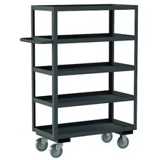 Utility Cart With Lipped Metal Shelves, Steel, 1, 200 Lb Load Capacity, 5