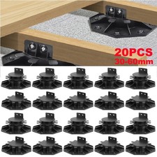 20Pcs Adjustable Decking Pedestal Riser Shed Base Foot Support 30mm-60mm Set Kit