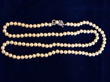 VINTAGE STYLE PEARL NECKLACE DIAMANTE CRYSTAL JEWELLRY CHIC BRIDESMAID BRIDE 34"