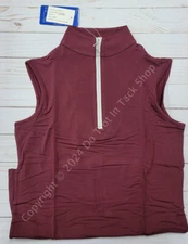 Tailored Sportsman ICEFIL Ziptop Sleeveless Shirt - Cranberry/White/Silver