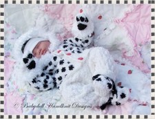 REBORN DOLL OR BABY KNITTING PATTERN F59 SPOTTY DOG SET 18-22" DOLL 0-3M BABY