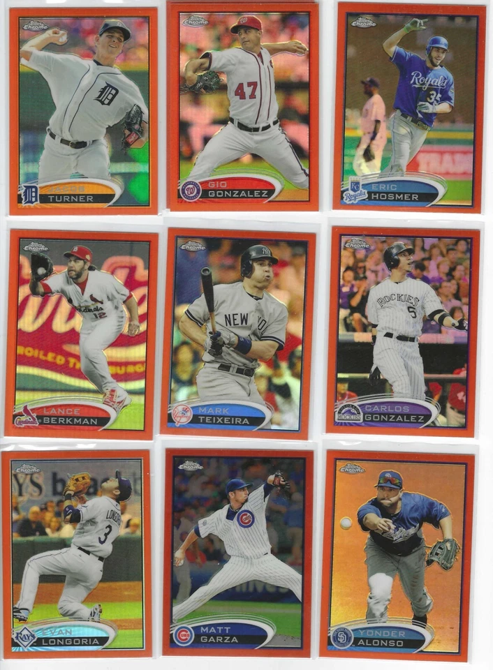 2012 Topps Chrome Refractor parallels Orange Blue Xfractor Purple pick your card - Image 4 of 4