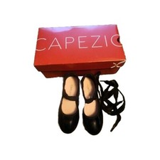 Kids Capezio Girls Jr. Tyette Low Top Lace up Dance Shoes Black Patent Size 9