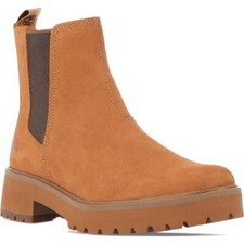 Image of Timberland Carnaby Womens Ladies Yellow Pull On Chelsea Ankle Boots Size UK 4-8
