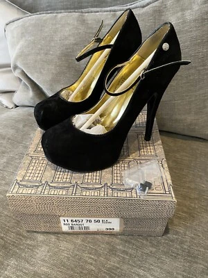Red or Dead Rod Bardot black suede platform heels uk6 - Image 1 of 4