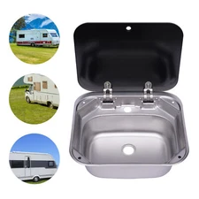 RV Caravan Sink Hand Wash Rectangular Basin For Camper Kitchen Semi-recessed