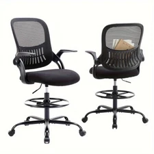 Tall Office Chair Tall Standing Desk Chair Counter Height Adj. Mid Back Mesh