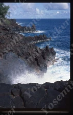 sl73  Original slide 1980's  Hawaii lava rocks along side shore 843a