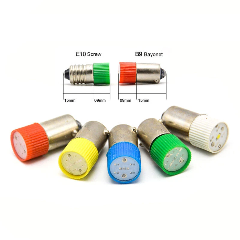 5-Colors BA9S LED Light Bulb 6.3V/12V/24V/110V/220V/380V 0.5W Button Bulb Small - Image 3 of 4