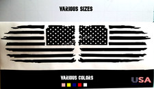 Tattered American Flag Distressed Vinyl Decal Sticker Ripped Torn Usa Set Of 2