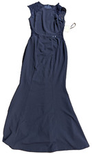 Women's Long Navy Lace Formal Gown