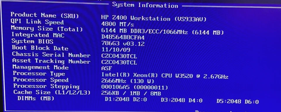 HP Z400 WORKSTATION - XEON W3520 - 6GB RAM - MXRT 5450 - NO HDD (OFFERS OK) - Image 2 of 4