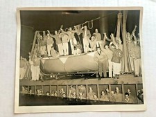 1940's WWII Era Original Photograph of Soldiers Waving Goodbye from Ship