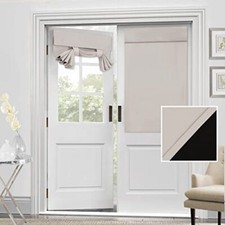 100 Blackout Door Curtain - Small French Door 26"W x 40"L Pumice Stone