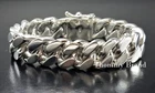 MENS 7.5" 97g HEAVY CUBAN CURB CHAIN LINK STERLING SILVER 925 BIKER BRACELET