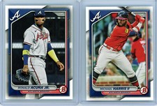 ⚾ RONALD ACUNA JR + MICHAEL HARRIS II 2024 BOWMAN  BRAVES # 32 / 41