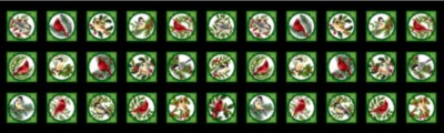 Henry  Glass - Christmas Winter Garden Blocks Quilting Fabric Panel w/ Cardinals