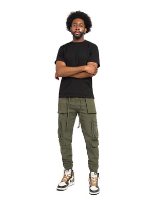 Victorious Men's Classic Utility Cargo Tapered Drawstring