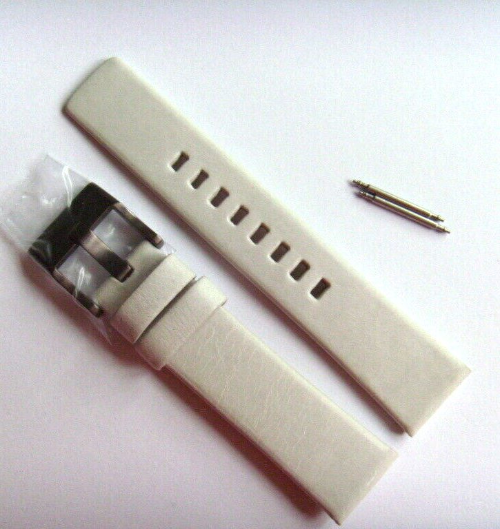 Diesel Original Replacement Leather Strap DZ5201 Watch Band White 20 mm