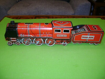 Ancienne Locomotive Mécanique En Tôle ML MARTINAN LARNAUDE – Tender NORD 8256 – Jouet Vintage