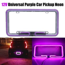 12v Universal Purple Car Truck Neon License Plate Frame Front Rear Tag Cover