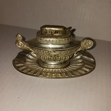 Occupied Japan Genie Lamp Table Lighter and Ash Tray Lots Of Wear