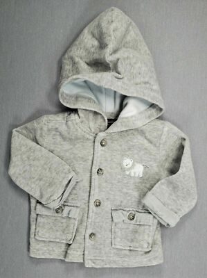 Baby Boy Clothes Wendy Bellissimo 6 Month Velour Gray Lion Hooded Jacket