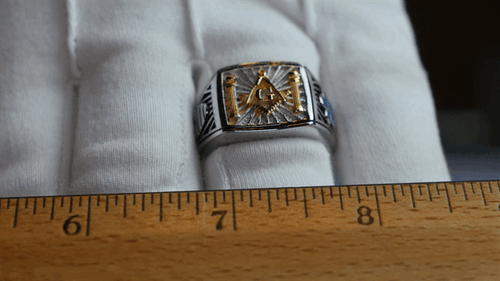 Masonic Ring High Quality Freemason Silver, Brass, Stainless Steel Comp. Alloyed - Picture 7 of 11