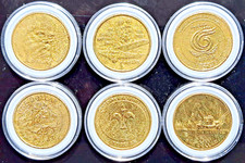 Monete commemorative da $ 1 dollaro australiano; colleziona sei [6] esempi ec...