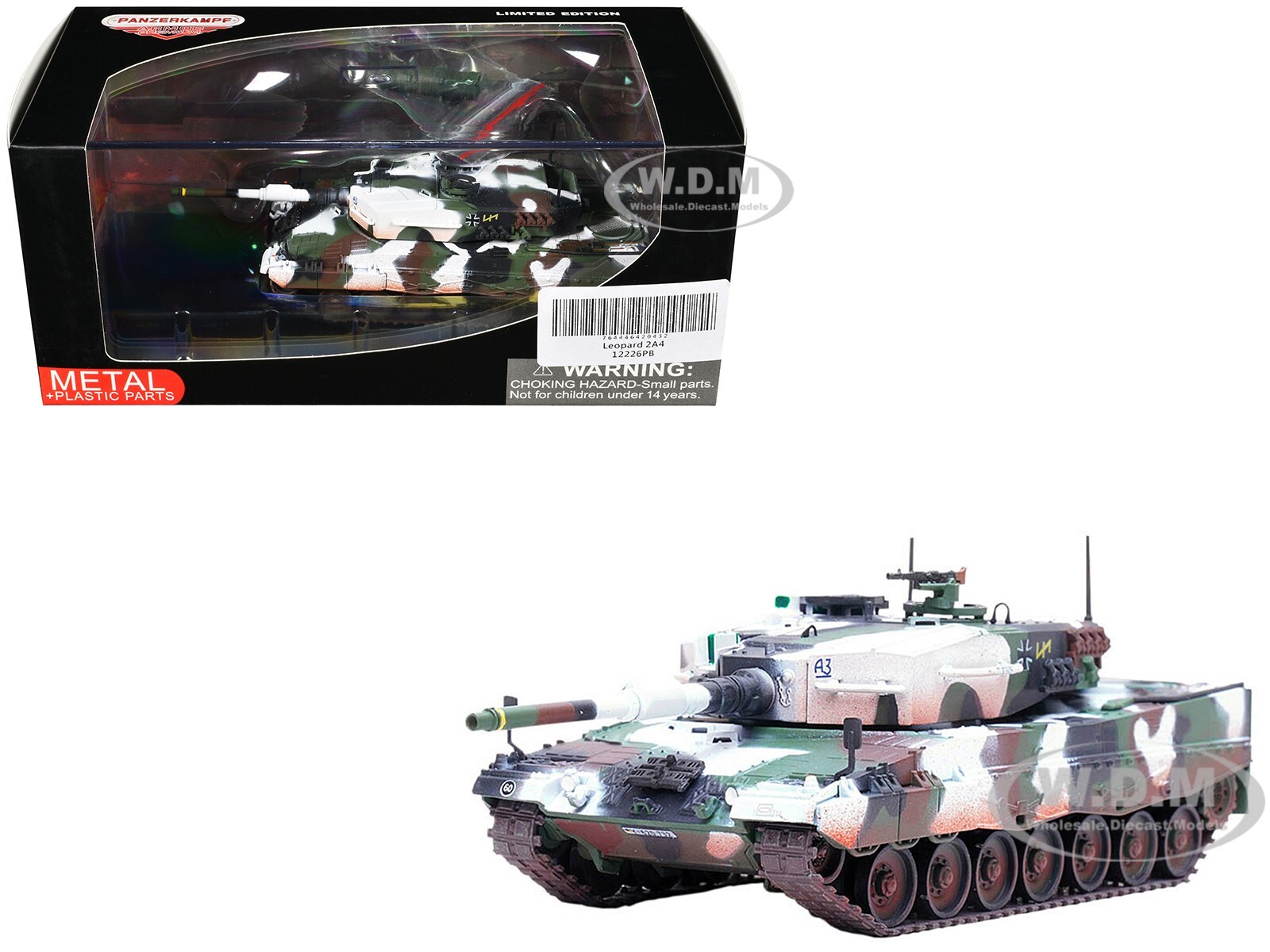 ТАНК LEOPARD 2A4 со ШНОРКЕЛЕМ В ЗИМНЕМ КАМУФЛЯЖЕ НЕМЕЦКОЙ АРМИИ 1/72 PANZERKAMPF 12226 PB
