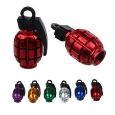4pcs Grenade Shaped Car Wheel Tyre Valve Stem Alloy Caps Bicycle Dust Covers US